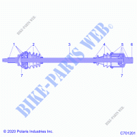DRIVE TRAIN, FRONT HALF SHAFT   R21RRY99A9/AC/AP/AW/B9/BC/BP/BW (C701201) for Polaris RANGER XP 1000 NORTHSTAR ULTIMATE 2021