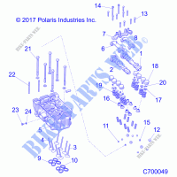 ENGINE, CYLINDER HEAD AND VALVES   R21RRY99A9/AC/AP/AW/B9/BC/BP/BW (C700049) for Polaris RANGER XP 1000 NORTHSTAR ULTIMATE 2021
