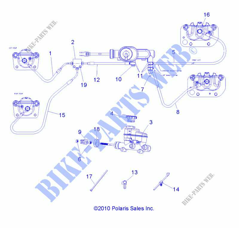 BRAKES, LINES AND MASTER CYLINDER   R21MAAE4F4/F9 (49RGRBRAKELINES11CREW) for Polaris RANGER EV MD 2021