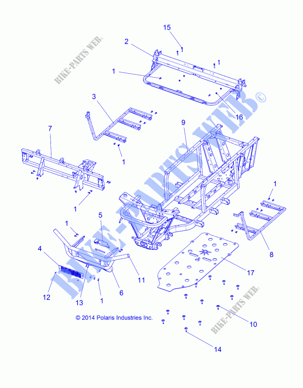 CHASSIS, FRAME AND FRONT BUMPER   R21MAAE4F4/F9 (49RGRFRAME15EV2) for Polaris RANGER EV MD 2021