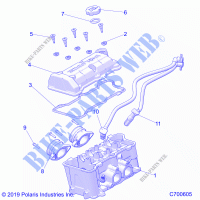 ENGINE, THROTTLE BODY AND VALVE COVER   R21TAE99A1/A7/A9/AG/AP/AS/B1/B7/B9/BG/BP/BS (C700605) for Polaris RANGER 1000 FULL SIZE 2021