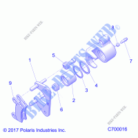 BRAKES, REAR CALIPER   R21RRM99AG (C700016) for Polaris RANGER XP 1000 HIGH LIFTER 2021