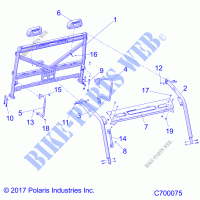 CHASSIS, CAB FRAME   R21RRM99AG (C700075) for Polaris RANGER XP 1000 HIGH LIFTER 2021