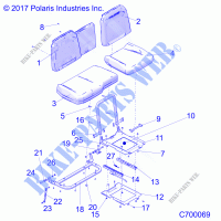 BODY, SEAT ASM. AND SLIDER   R21RSU99A9/AC/AP/AW/B9/BC/BP/BW (C700069) for Polaris RANGER CREW XP 1000 NORTHSTAR PREMIUM 2021