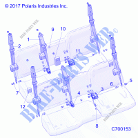 BODY, SEAT BELT MOUNTING   R21RSU99A9/AC/AP/AW/B9/BC/BP/BW (C700153) for Polaris RANGER CREW XP 1000 NORTHSTAR PREMIUM 2021