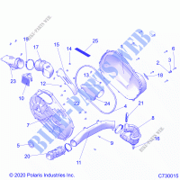 DRIVE TRAIN, CLUTCH COVER AND DUCTING   R21TAE99JA (C730015) for Polaris RANGER 1000 FULL SIZE IS EU 2021