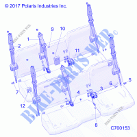 BODY, SEAT BELT MOUNTING   R21RSZ99A9/AC/AP/AW/B9/BC/BP/BW (C700153) for Polaris RANGER CREW XP 1000 NORTHSTAR ULTIMATE AUDIO PACKAGE 2021