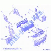 FLOOR AND ROCKER   R21T6U99AP/AG/BP/BG (C700707 2) for Polaris RANGER CREW 1000 PREMIUM WINTER 2021