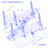 BODY, SEAT BELT MOUNTING   R21RSM99AG  (C700153) for Polaris RANGER CREW XP 1000 HIGH LIFTER 2021