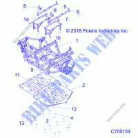 CHASSIS, MAIN FRAME AND SKID PLATES   R21RSM99AG (C700154) for Polaris RANGER CREW XP 1000 HIGH LIFTER 2021