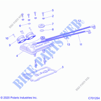 ENGINE, THROTTLE BODY AND VALVE COVER   R21RSM99AG (C701254) for Polaris RANGER CREW XP 1000 HIGH LIFTER 2021