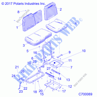 BODY, SEAT ASM. AND SLIDER   R21RSH99AC/BC (C700069) for Polaris RANGER CREW XP 1000 TRAIL BOSS 2021