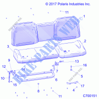 BODY, SEAT ASM. REAR   R21RSH99AC/BC (C700151) for Polaris RANGER CREW XP 1000 TRAIL BOSS 2021