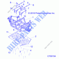 CHASSIS, MAIN FRAME AND SKID PLATES   R21RSH99AC/BC (C700154) for Polaris RANGER CREW XP 1000 TRAIL BOSS 2021