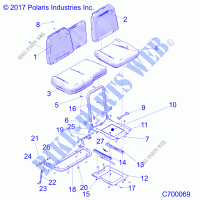 BODY, SEAT ASM. AND SLIDER   R21RSF99AK (C700069) for Polaris RANGER CREW XP 1000 TEXAS 2021