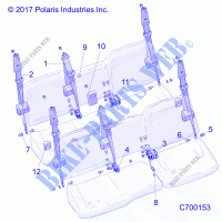 BODY, SEAT BELT MOUNTING   R21RSF99AK (C700153) for Polaris RANGER CREW XP 1000 TEXAS 2021