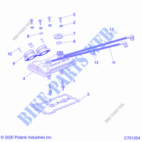 ENGINE, THROTTLE BODY AND VALVE COVER   R21RSF99AK (C701254) for Polaris RANGER CREW XP 1000 TEXAS 2021