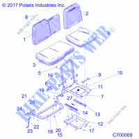 BODY, SEAT ASM. AND SLIDER   R21RSE99NP (C700069) for Polaris RANGER CREW XP 1000 2021