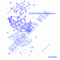 CHASSIS, MAIN FRAME AND SKID PLATES   R21RSE99NP (C700154) for Polaris RANGER CREW XP 1000 2021