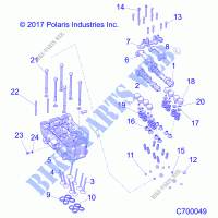ENGINE, CYLINDER HEAD AND VALVES   R21RSE99NP (C700049) for Polaris RANGER CREW XP 1000 2021