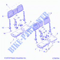 BODY, SEATS   R21T6E99A9/AG/AP/B9/BG/BP (C700704) for Polaris RANGER CREW 1000 PREMIUM 2021