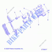 BRAKES, FRONT CALIPER   R21T6E99A9/AG/AP/B9/BG/BP (C700017) for Polaris RANGER CREW 1000 PREMIUM 2021