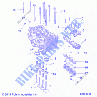 ENGINE, CYLINDER HEAD AND VALVES   R21T6E99A9/AG/AP/B9/BG/BP (C700600) for Polaris RANGER CREW 1000 PREMIUM 2021