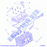 ENGINE, THROTTLE BODY AND VALVE COVER   R21T6E99A9/AG/AP/B9/BG/BP (C700605) for Polaris RANGER CREW 1000 PREMIUM 2021