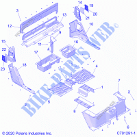 FLOOR, REAR   R21T6E99A9/AG/AP/B9/BG/BP (C701291 1) for Polaris RANGER CREW 1000 PREMIUM 2021