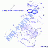 ENGINE, CYLINDER AND PISTON   R21RRE99FP/F9 (C700045 1) for Polaris RANGER XP 1000 EPS MD 2021