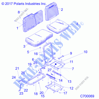 BODY, SEAT ASM. AND SLIDER   R21RRH99AC/BC (C700069) for Polaris RANGER XP 1000 TRAIL BOSS 2021