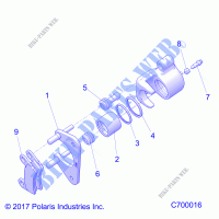 BRAKES, REAR CALIPER   R21RRH99AC/BC (C700016) for Polaris RANGER XP 1000 TRAIL BOSS 2021