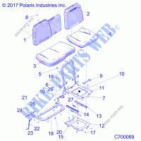 BODY, SEAT ASM. AND SLIDER   R21RRS99F9/FP/PCW (C700069) for Polaris RANGER XP 1000 EPS EU 2021