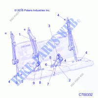 BODY, SEAT BELT AND MOUNTING   R21RRS99C9/CK/CP/F9/FP/PCW (C700332) for Polaris RANGER XP 1000 EPS EU 2021