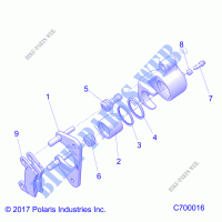 BRAKES, REAR CALIPER   R21RRS99C9/CK/CP/F9/FP/PCW (C700016) for Polaris RANGER XP 1000 EPS EU 2021