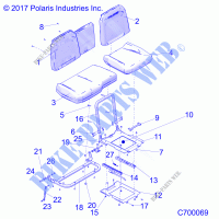 BODY, SEAT ASM. AND SLIDER   R21RSV99AC/BC (C700069) for Polaris RANGER CREW XP 1000 NORTHSTAR TRAIL BOSS 2021
