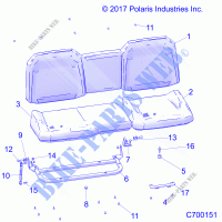 BODY, SEAT ASM. REAR   R21RSV99AC/BC (C700151) for Polaris RANGER CREW XP 1000 NORTHSTAR TRAIL BOSS 2021