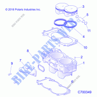 ENGINE, CYLINDER AND PISTON   R21RSV99AC/BC (C700349) for Polaris RANGER CREW XP 1000 NORTHSTAR TRAIL BOSS 2021