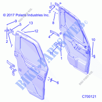 DOORS, FULL, MOUNTING   R21RRV99AC/BC (C700121) for Polaris RANGER XP 1000 NORTHSTAR EDITION TRAIL BOSS 2021
