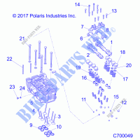 ENGINE, CYLINDER HEAD AND VALVES   R21RRV99AC/BC (C700049) for Polaris RANGER XP 1000 NORTHSTAR EDITION TRAIL BOSS 2021