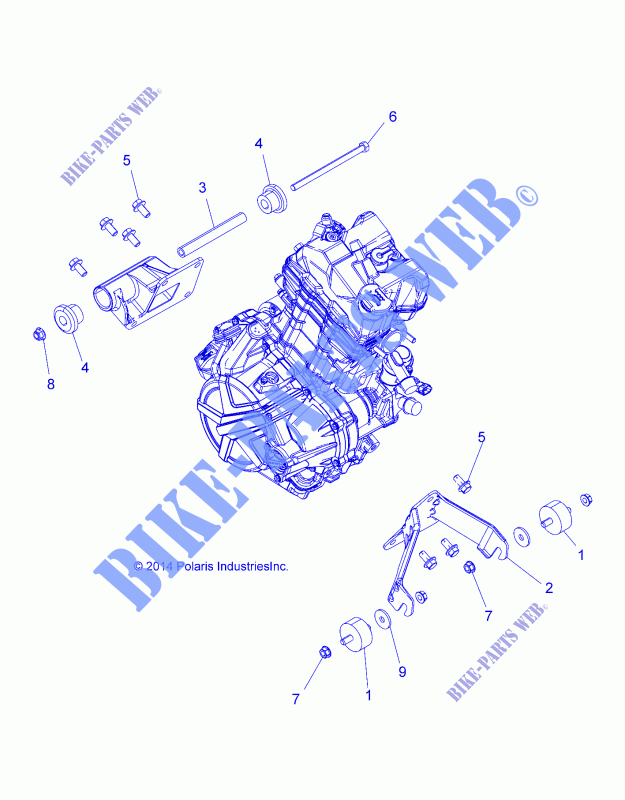 ENGINE, ENGINE MOUNTING   A15SAA32EH (49ATVENGINEMTG15SPETX) for Polaris HAWKEYE 325 2X4 2015