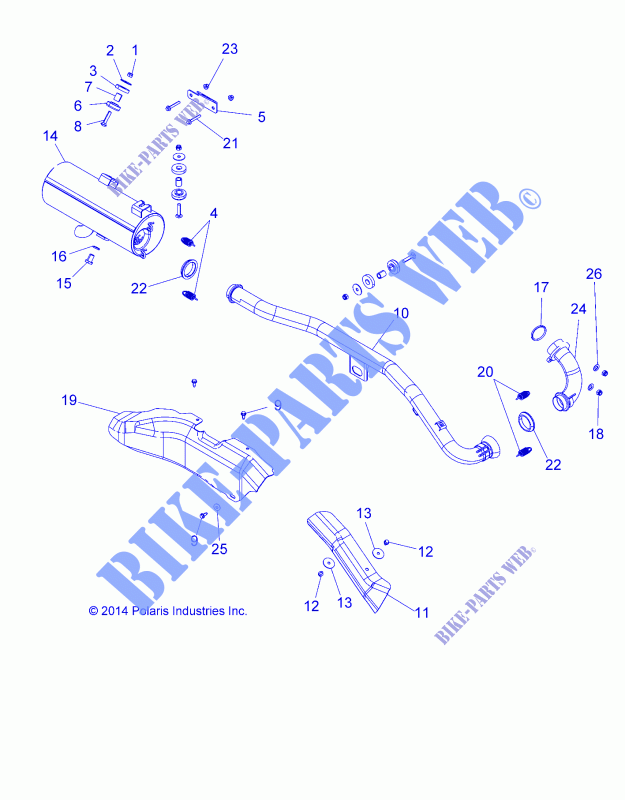 EXHAUST   A15SAA32EH (49ATVEXHAUST15SPETX) for Polaris HAWKEYE 325 2X4 2015