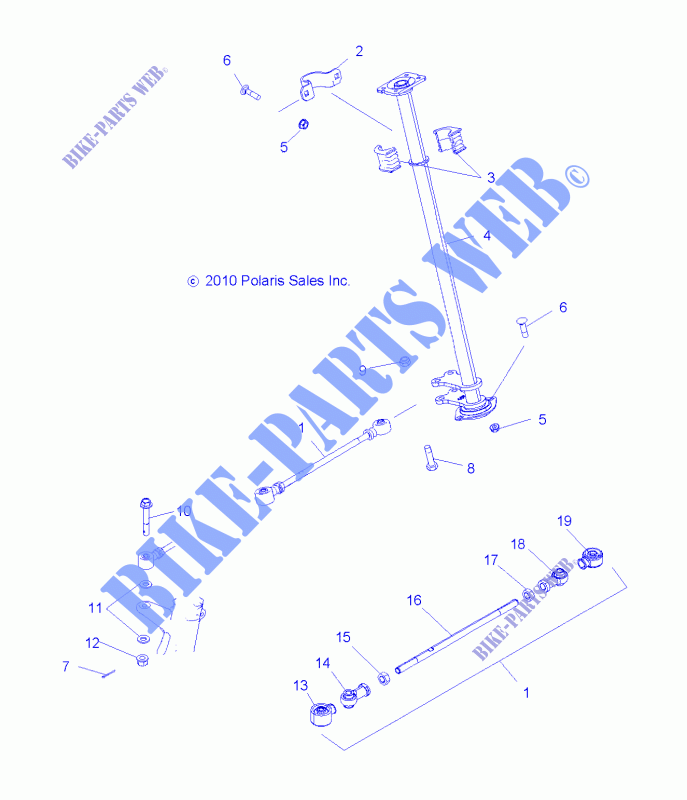 STEERING POST     A15SAA32EH (49ATVSTEERING11SP500) for Polaris HAWKEYE 325 2X4 2015