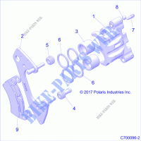 BRAKES, CALIPER FRONT   Z21S1E99AR/BR (C700096 2) for Polaris RZR RS1 2021
