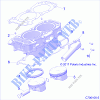 ENGINE, CYLINDER AND PISTON   Z21S1E99AR/BR (C700106 5) for Polaris RZR RS1 2021