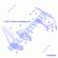 REAR BODYWORK FENDERS   Z21S1E99AR/BR (C700093 8) for Polaris RZR RS1 2021