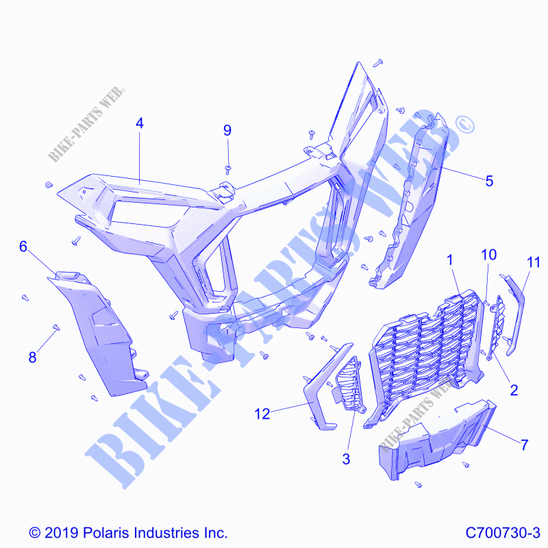 BODY, FRONT BUMPER   Z21N4E92AX/AG/BG/BX (C700730 3) for Polaris RZR XP 4 TURBO 2021