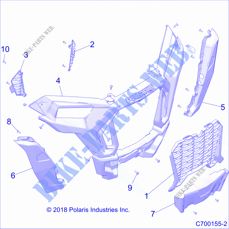 BODY, FRONT BUMPER   Z21PAL92AL/AT/BL/BT (C700155 2) for Polaris RZR TURBO S 2021