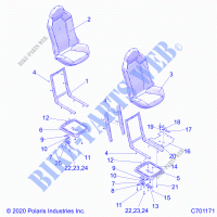 SEAT ASM. AND SLIDER   Z21NAE99AC/AK/BC/BK/K99AG/AP/BG/BP (C701171) for Polaris RZR XP 1000 2021