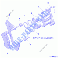 BRAKES, FRONT CALIPER   Z21N4M99AG (C700096 2) for Polaris RZR XP 4 1000 HIGH LIFTER 2021